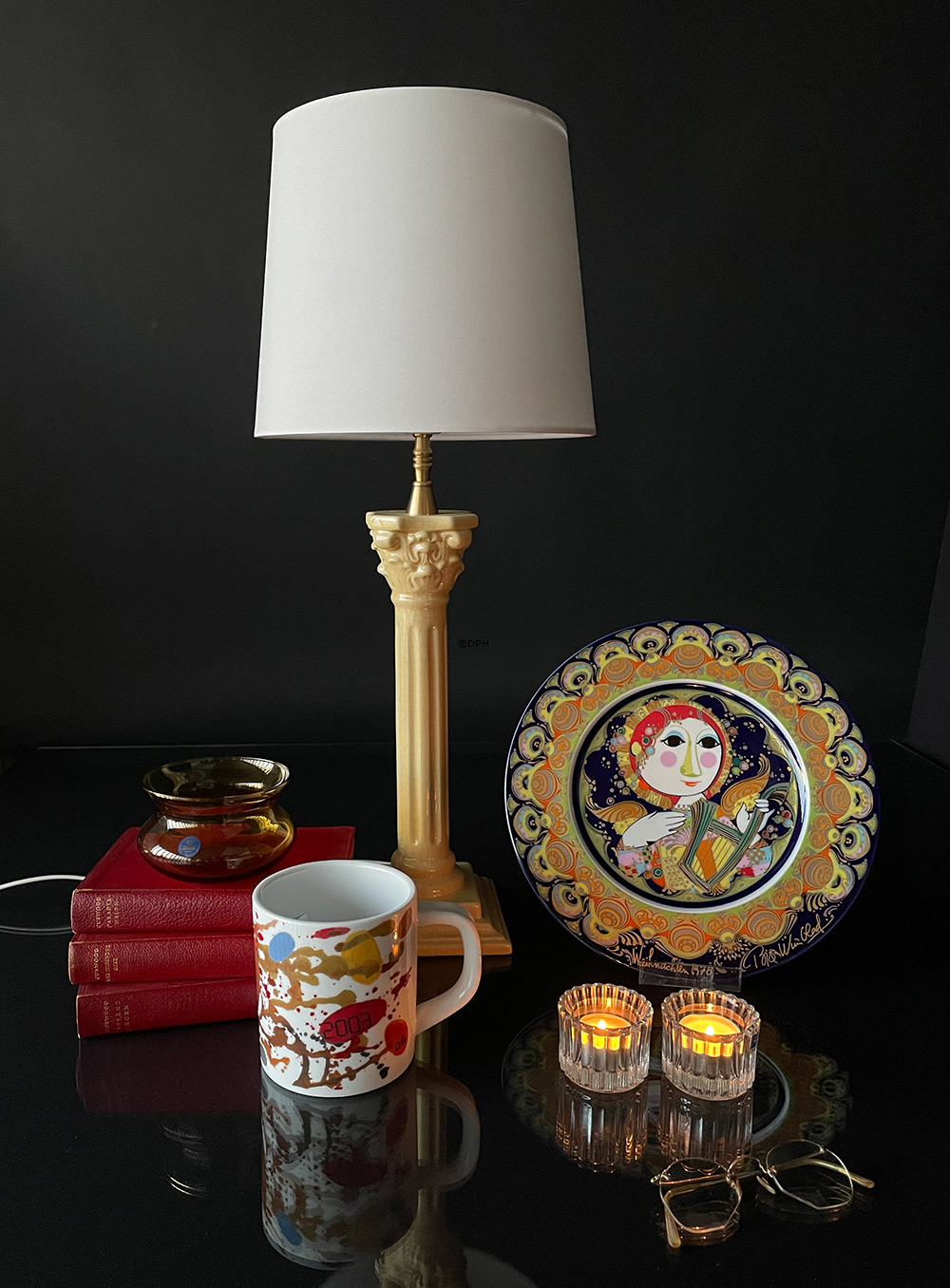 Holmegaard/Royal Copenhagen glas skål, gylden