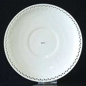 Hvid underkop / tallerken med skelmønster som Mågestel (Hvid Elegance) Ø 17,5 cm nr. 481.5, Bing & Grøndahl | Nr. DG4455 | DPH Trading