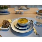 Hvid kop/skål (UDEN UNDERKOP)  med skelmønster som Mågestel (Hvid Elegance)  473 (108)  Bing & Grøndahl