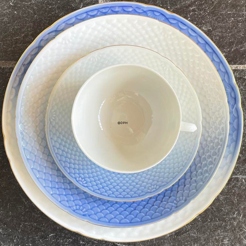 Hvid kop/skål (UDEN UNDERKOP)  med skelmønster som Mågestel (Hvid Elegance)  473 (108)  Bing & Grøndahl