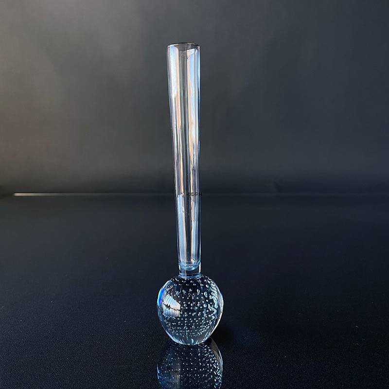 Holmegaard Orkidevase let blå med bobler (blæreoptik)