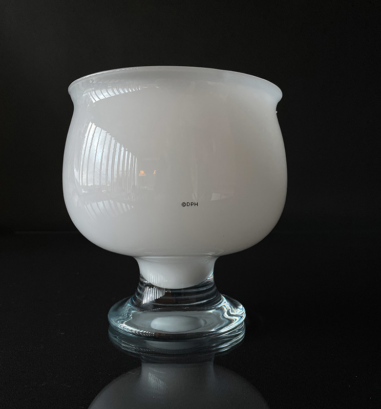Holmegaard Art glass, Stor vase/pokal/urtepotte Opal/klar