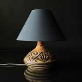 Round lampshade tall model height 17 cm, blue chintz fabric