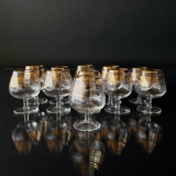 Liquor/ cognac glass with gold edge, old, set of 11 pcs.