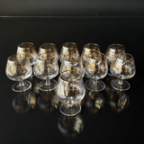 Alkohol/ Cognac -Glas mit goldener Kante, alt, 11 PCs.
