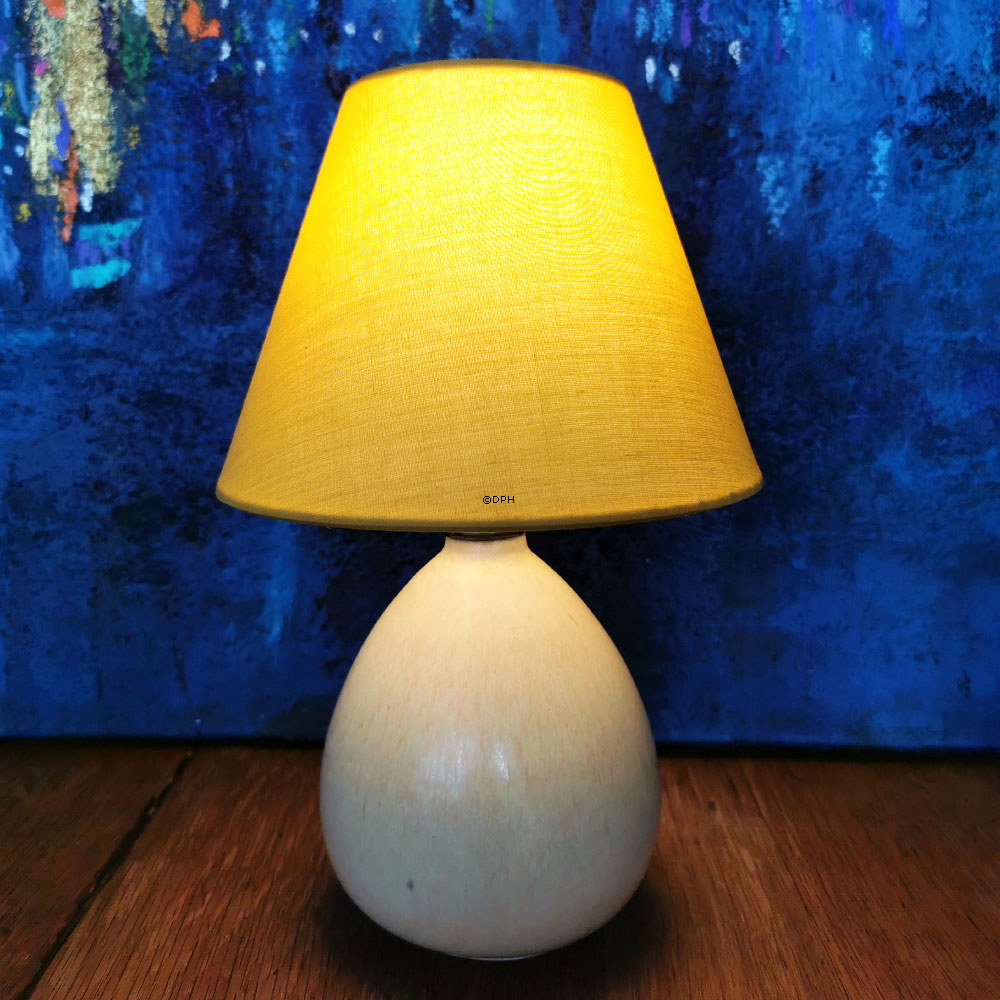 Rund lampeskærm 13 cm i højden, gul chintz stof