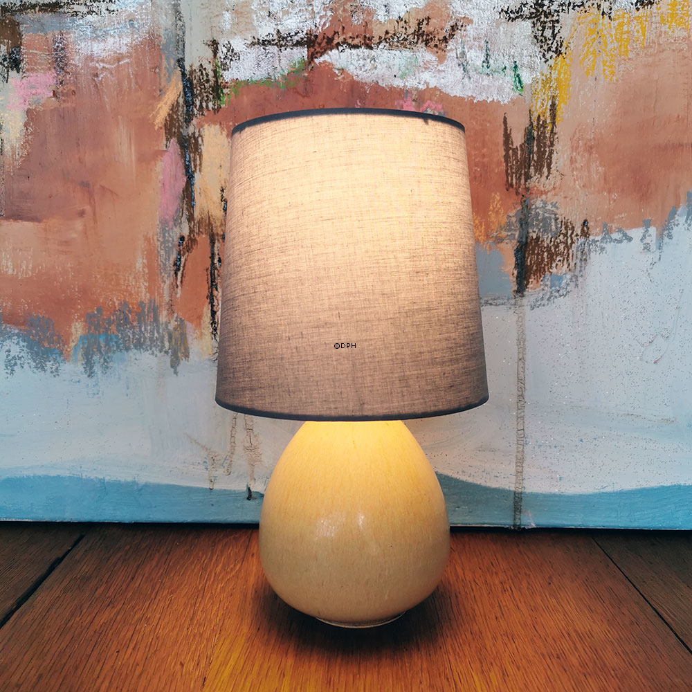 Rund cylinderformet lampeskærm 15 cm i højden, grå bomuld stof