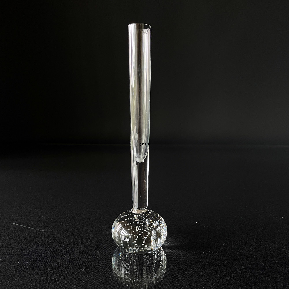 Holmegaard Orkidevase klar med klare bobler (blæreoptik)