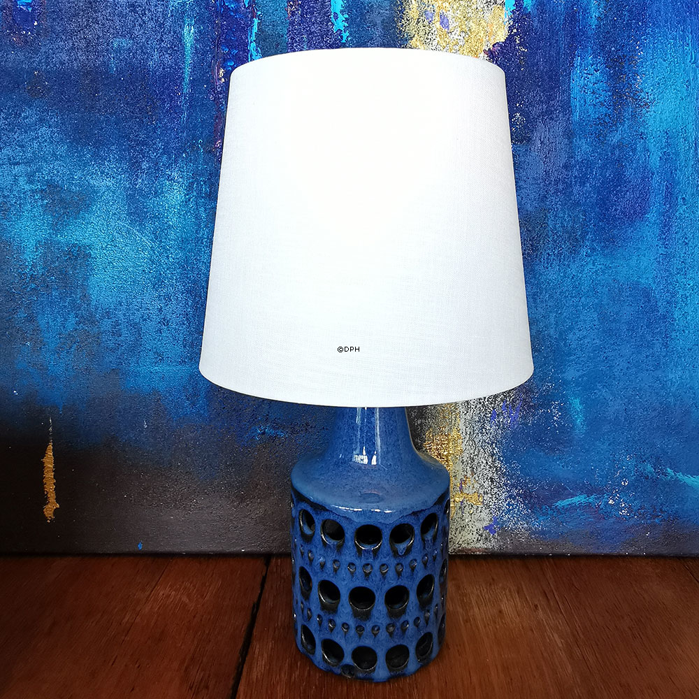 Rund cylinderformet lampeskærm 20 cm i højden, off white hørstof