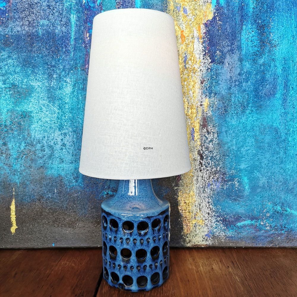 Rund, høj cylinderformet lampeskærm 24 cm i højden, off white hørstof