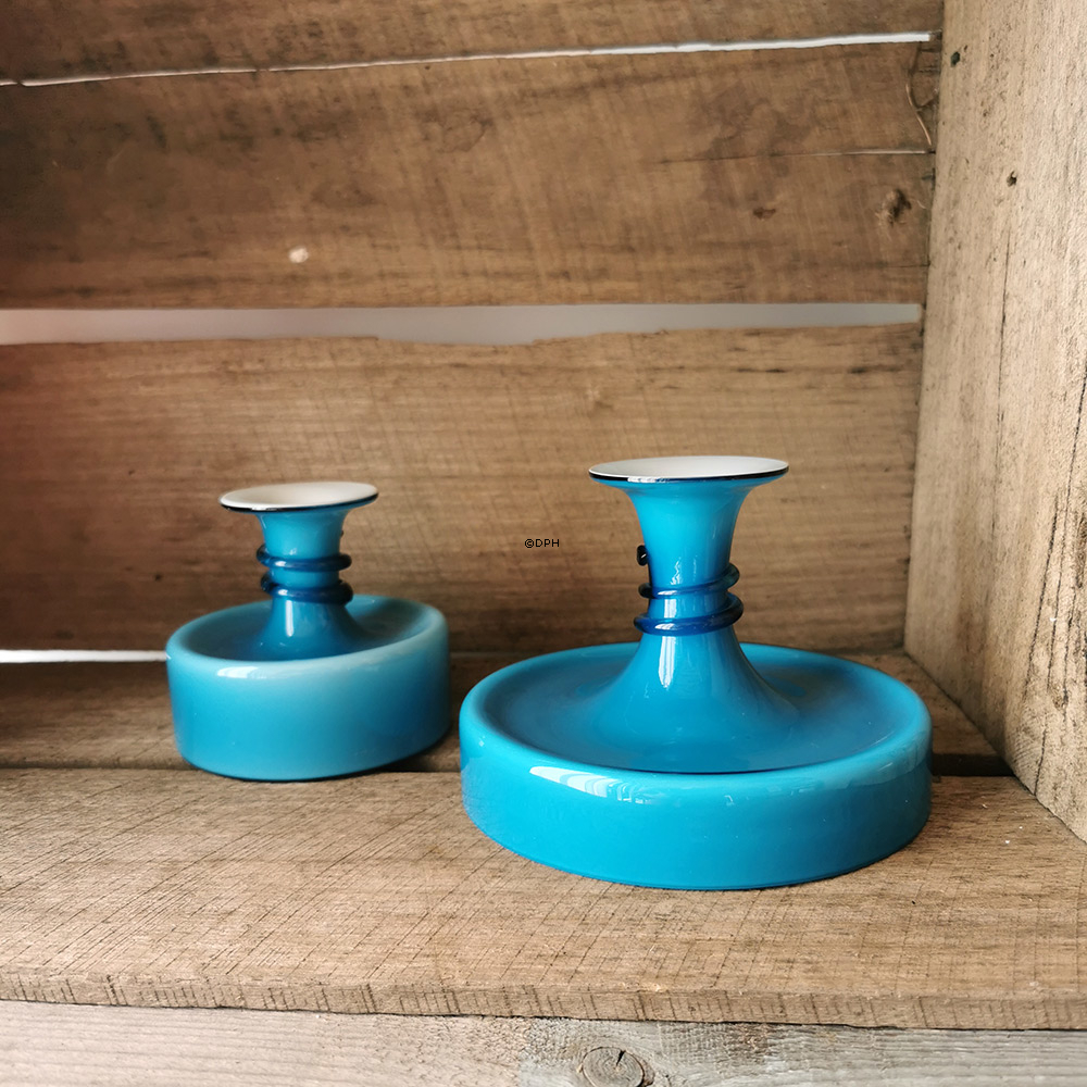 Holmegaard Blå Palet lysestage Design Michael Bang