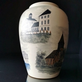 Emil Ruge Vase mit Motiven aus Südjütland