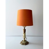 Antik bordlampe i marmor og messing fod