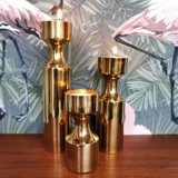 Old brass candle sticks, set of 3