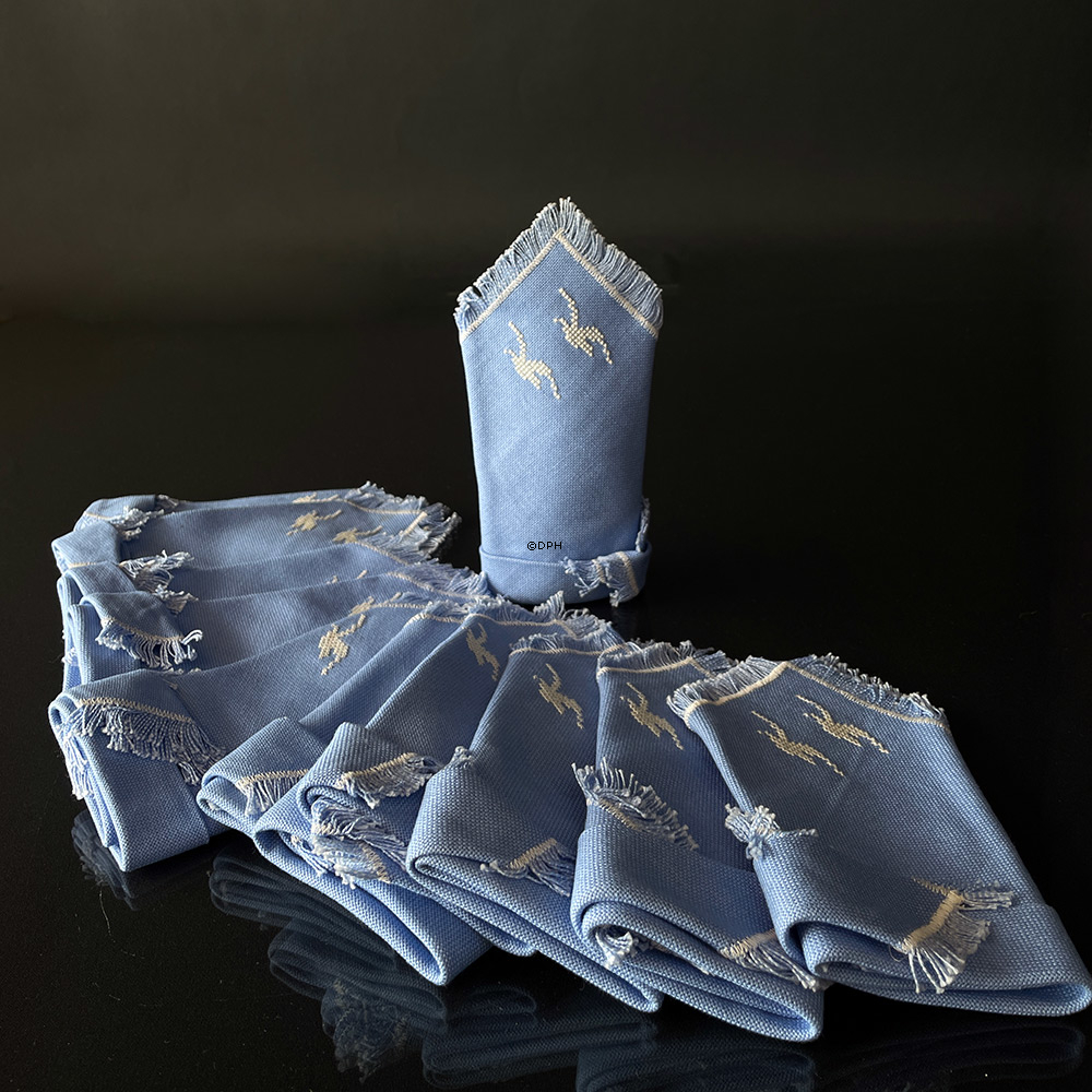 Håndbroderede mundservietter, Vintage 32cm x 32 cm Vintage (Uden pletter)