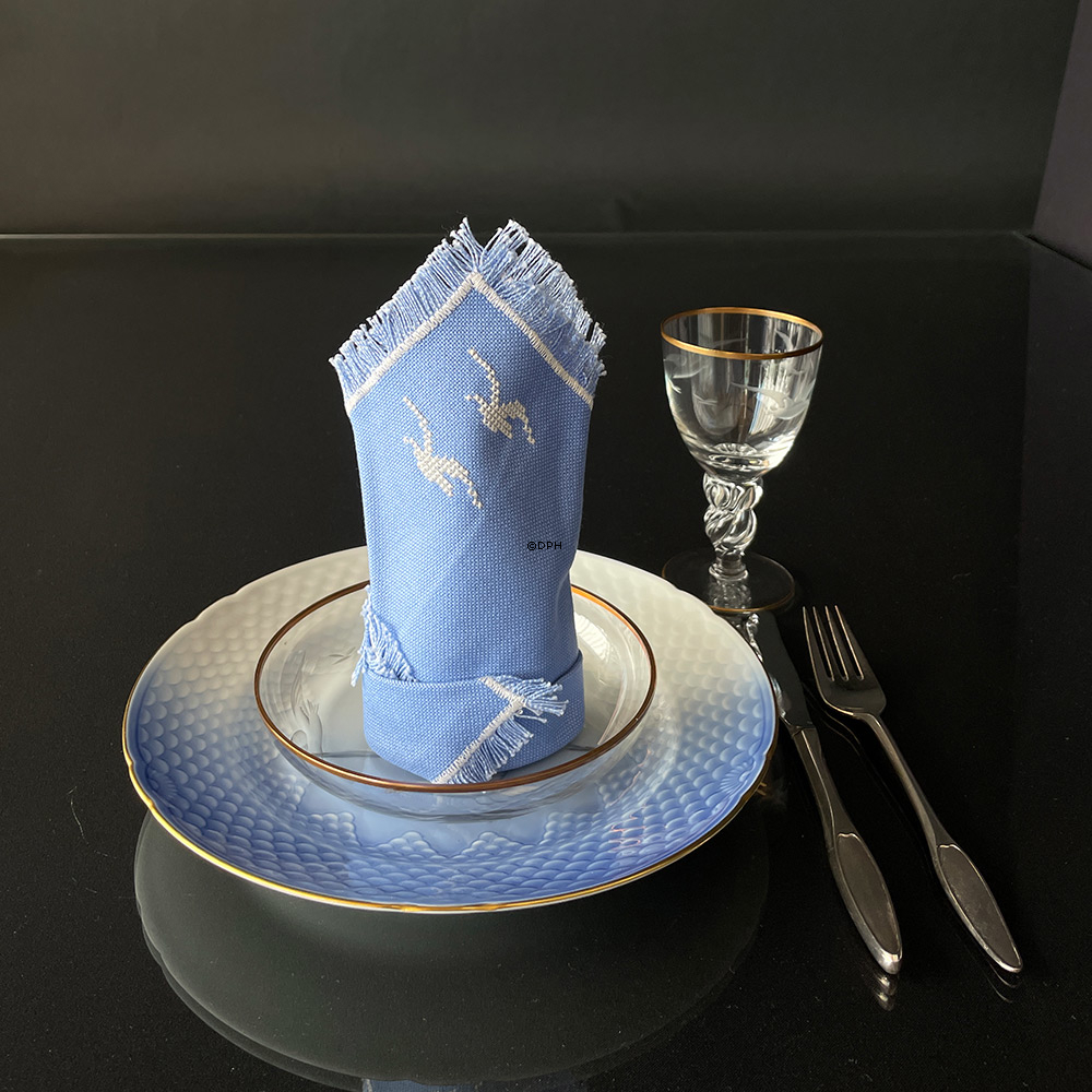 Håndbroderede mundservietter, Vintage 32cm x 32 cm Vintage (Uden pletter)