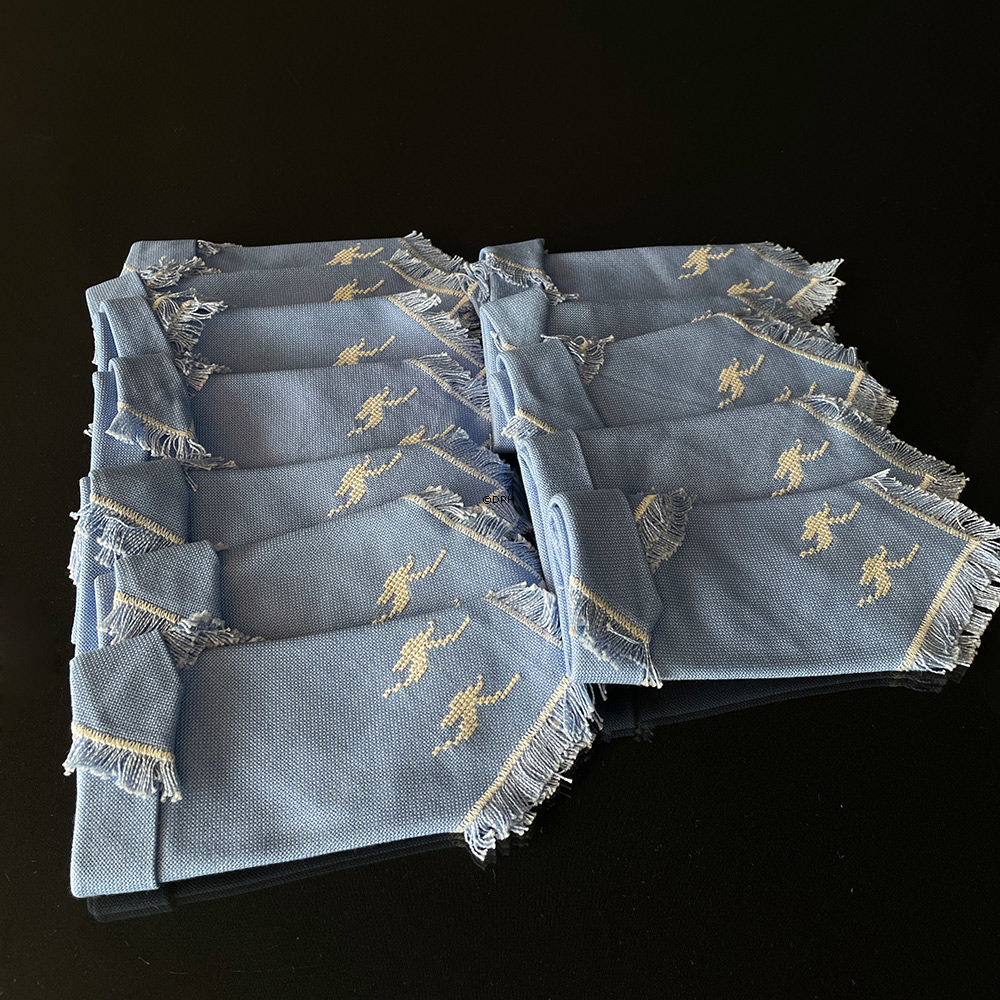 Håndbroderede mundservietter, Vintage 32cm x 32 cm Vintage (Uden pletter)