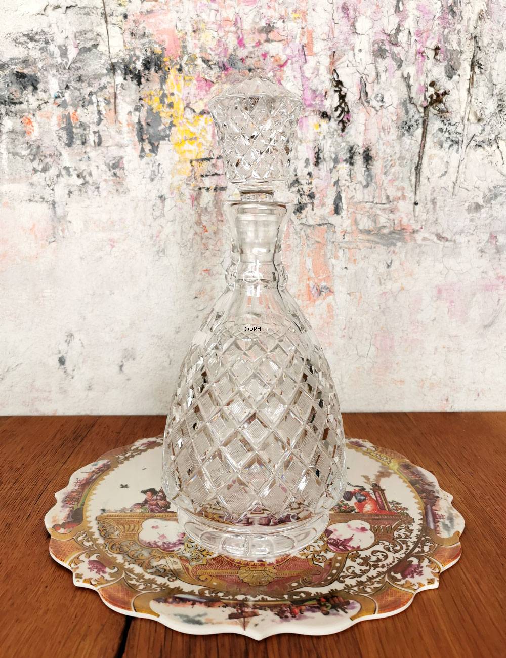 Karaffel i glas med slibninger