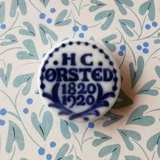 Royal Copenhagen porcelain button, H. C. Ørsted 1820-1920