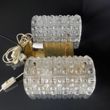 Carl Fagerlund og Lyfa væglampe fra 1960.(2,3 kilo klart bobleglas). Model Venus. (sæt af 2 stk.)