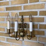 Vintage messing væglamper 3 arme (sæt af 2 lamper)