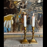 Old brass candle sticks, 15cm. 2 pce.