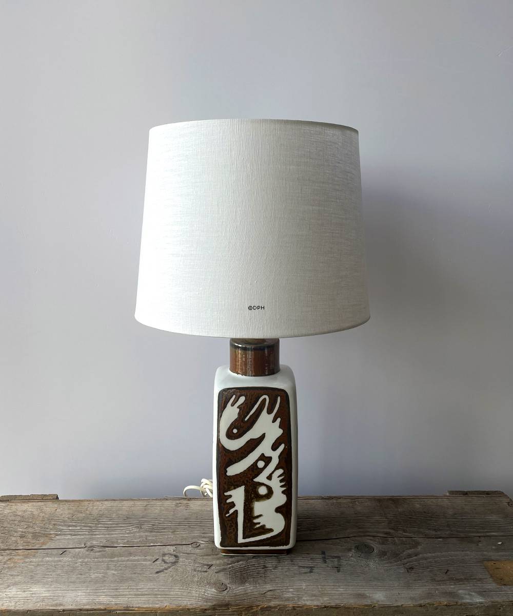 Rund cylinderformet lampeskærm 24 cm i højden, off white hørstof