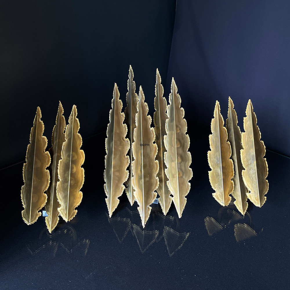 Holm Sørensen Vintage Væglamper sæt af 3 stk. (2 stk. design 5193 - 3 blade) og (1 stk. design 5195 -5 blade)