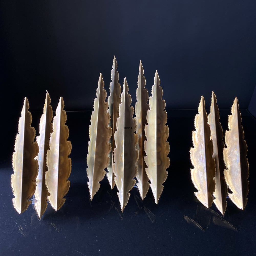 Holm Sørensen Vintage Væglamper sæt af 3 stk. (2 stk. design 5193 - 3 blade) og (1 stk. design 5195 -5 blade)