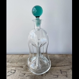 Holmegaard Glas Krugflasche mit türkisfarbenem Verschluss