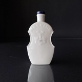 Dram bottle / carafe with stopper, white with blue, decorated with a royal crown and Heering monogram, Royal Copenhagen.