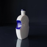 Dram bottle / carafe with stopper, white with blue, decorated with a royal crown and Heering monogram, Royal Copenhagen.