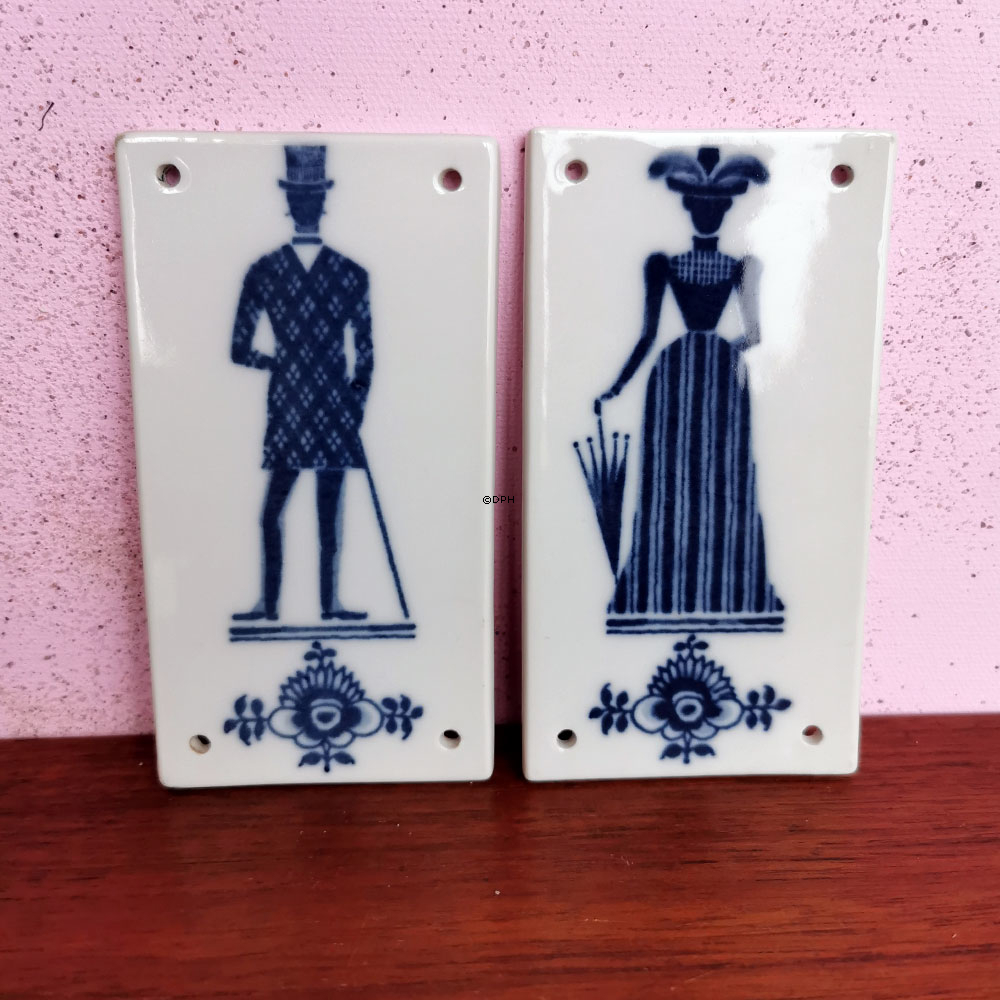 Musselmalet toiletskilte, Royal Copenhagen