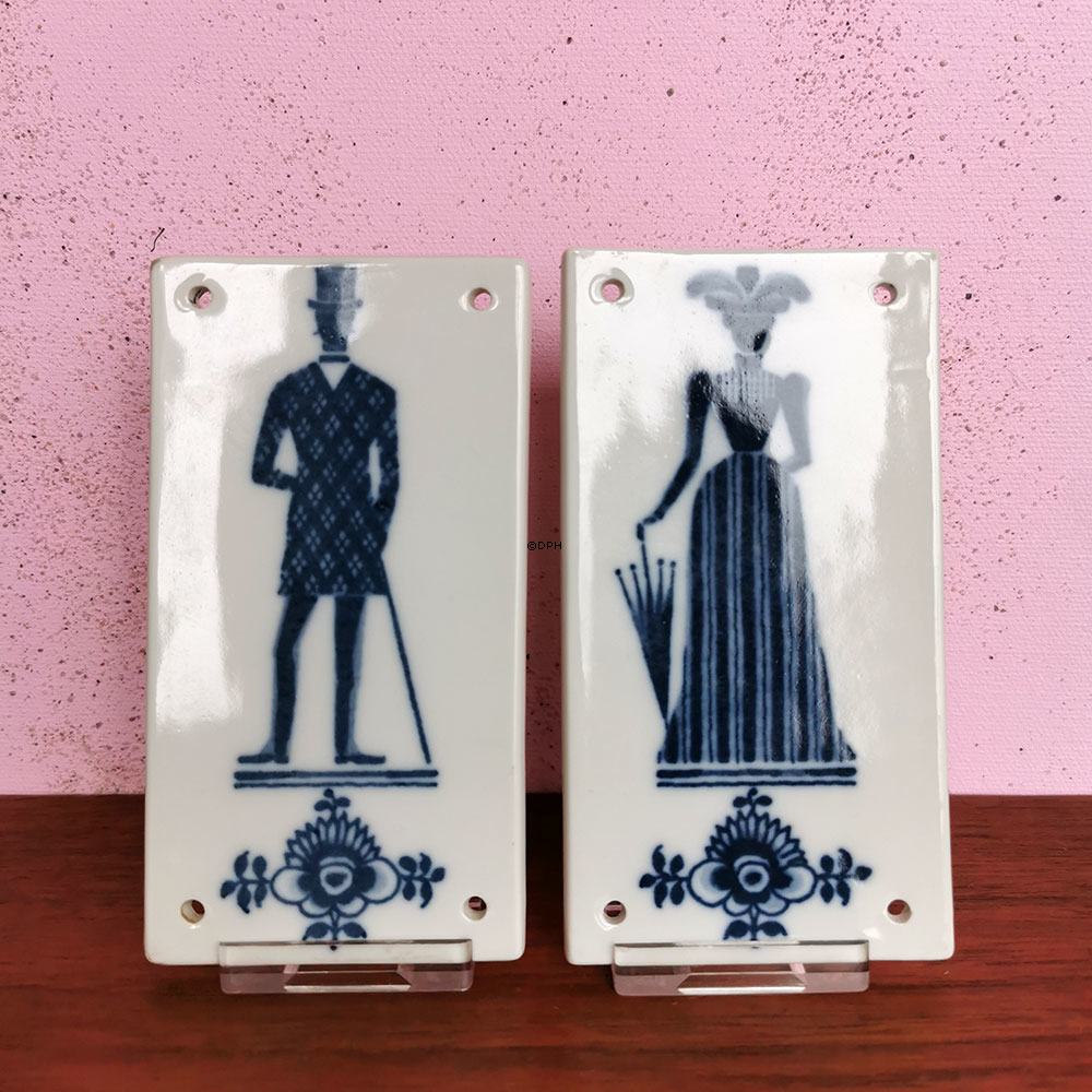 Musselmalet toiletskilte, Royal Copenhagen