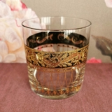 Vintage water glasses with gold decoration, set of 4 pcs.