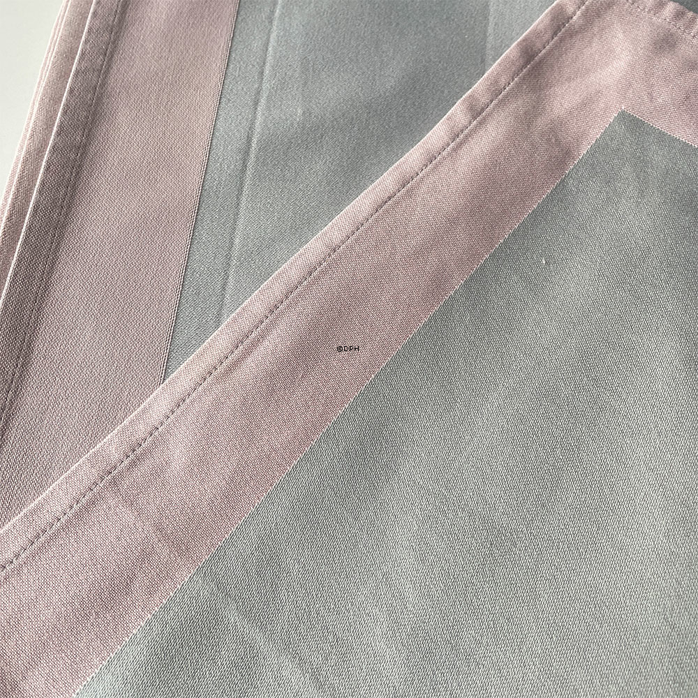 14 stk. mundservietter, lyserød/grå, gamle, 50 x 50 cm