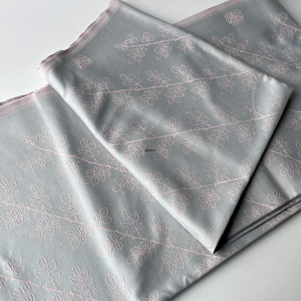 Georg Jensen Damask Dug, grå/lyserød, Gammel, dugen måler 160 x 300 cm