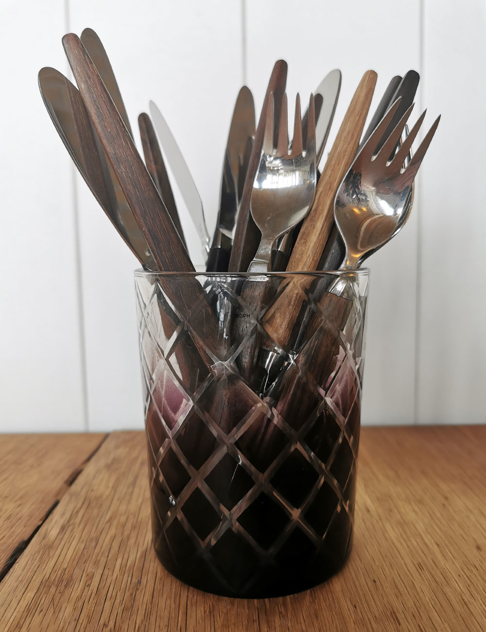 Raadvad Palisander Eton bestik, i alt 69 dele