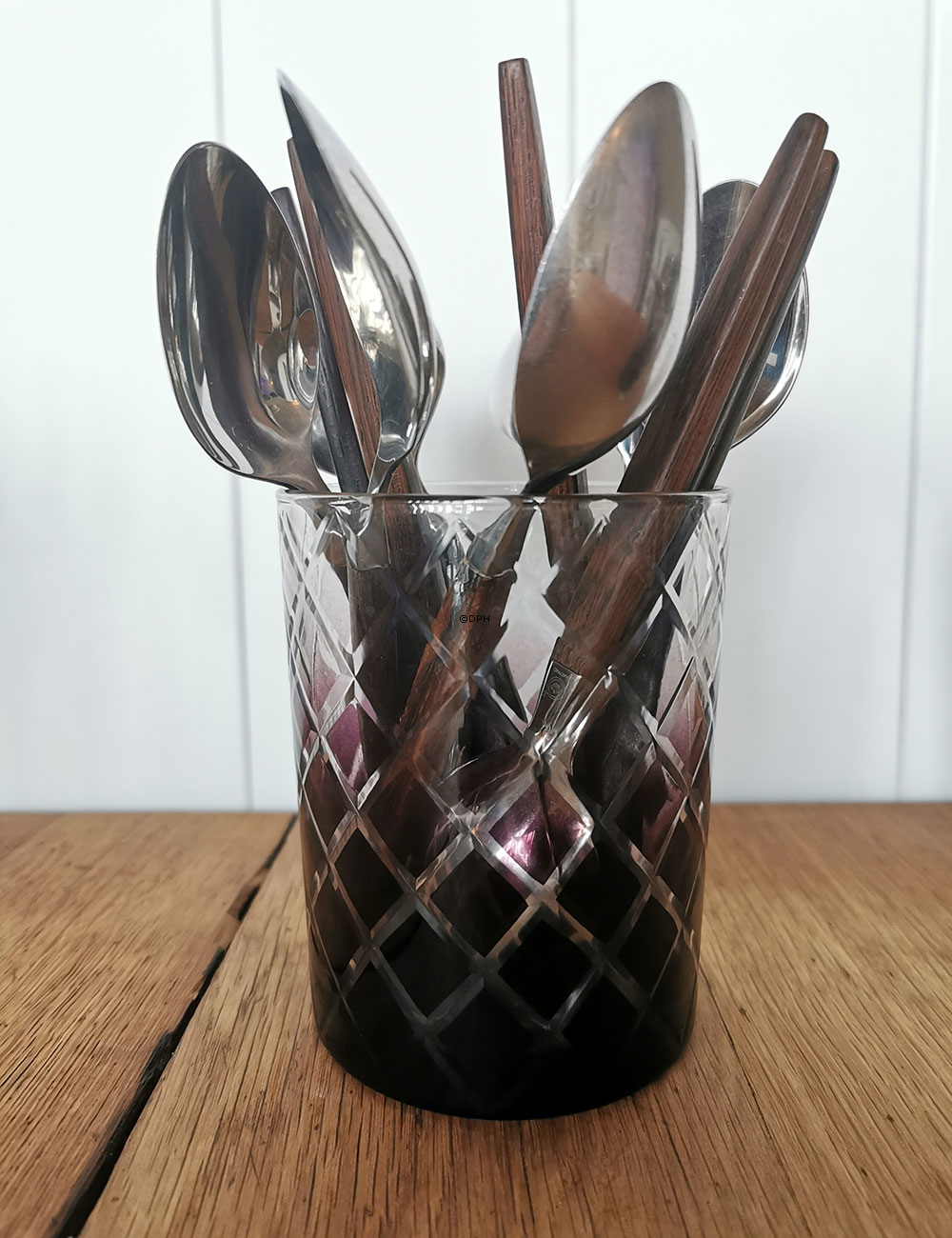 Raadvad Palisander Eton bestik, i alt 69 dele