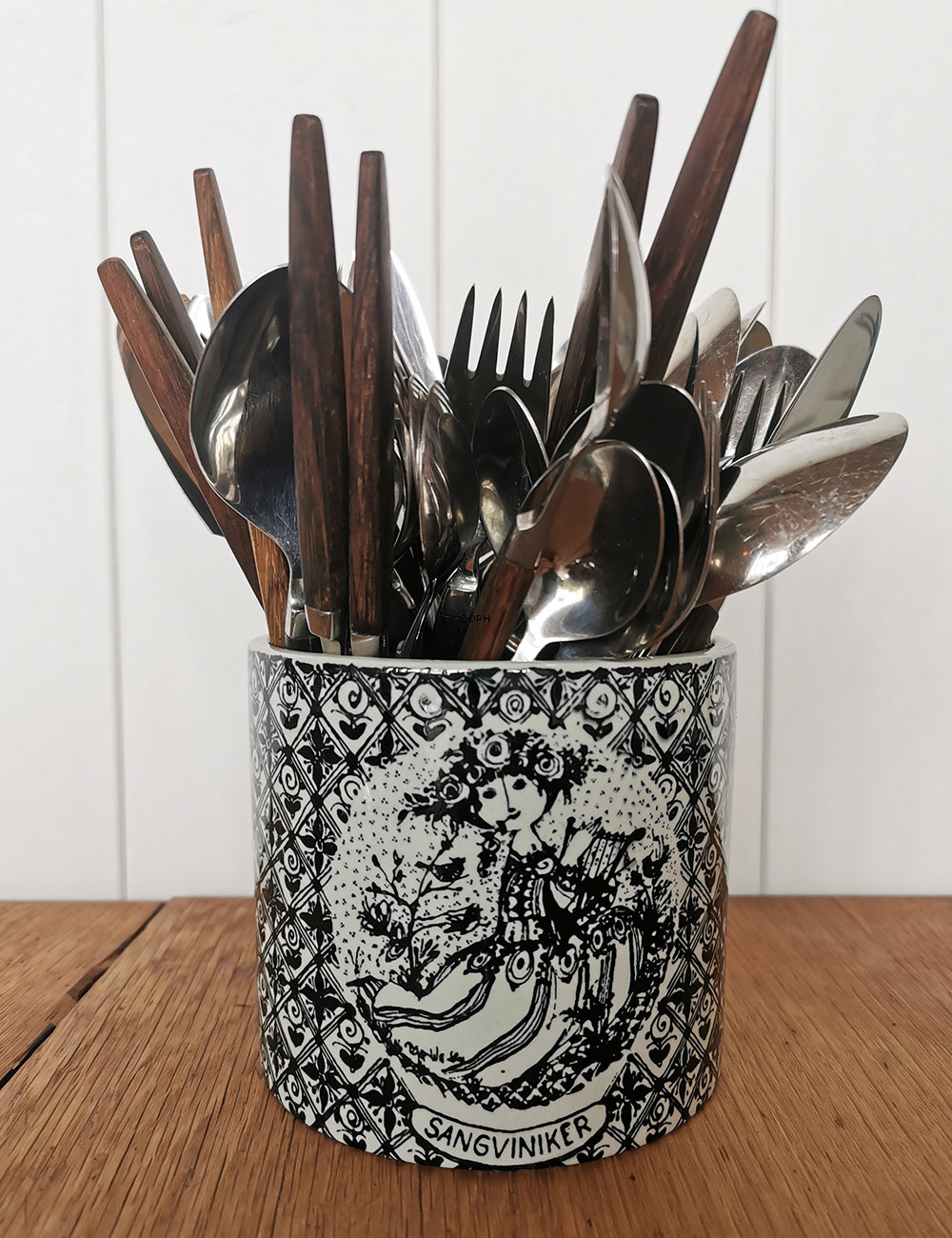 Raadvad Palisander Eton bestik, i alt 69 dele