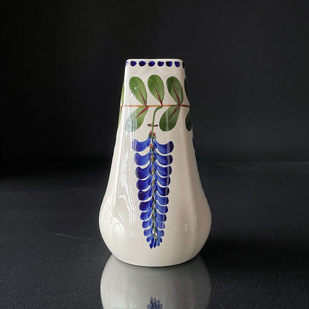 Aluminia vase blomstermotiv nr. 522-110 (med reparation, se foto)