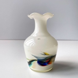 Holmegaard vase med flerfarvet dekoration, 16 cm