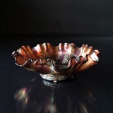 Antik Fenton Carnival Amethyst glasskål med bølget kant