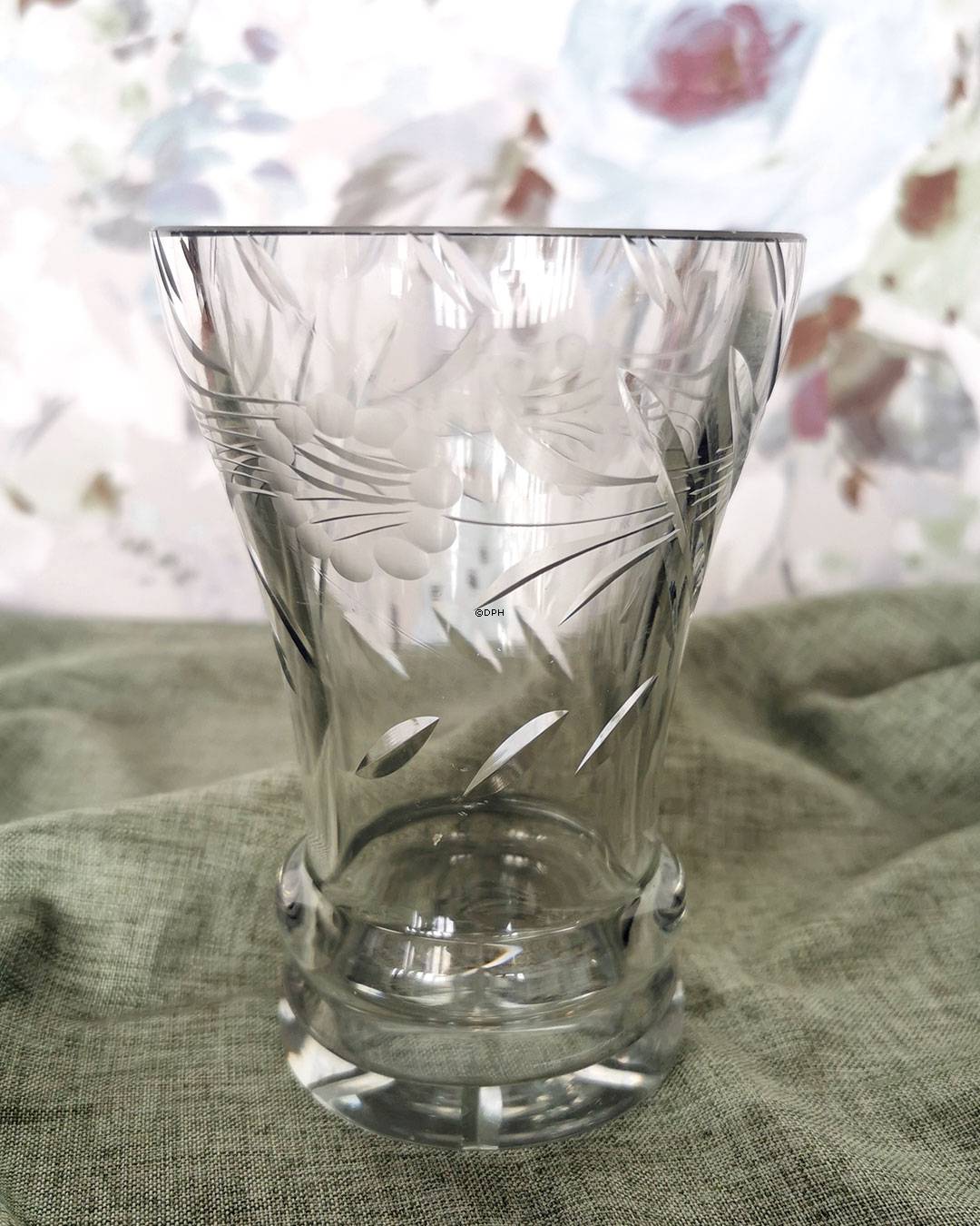 Glas vase med slibninger
