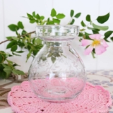 Glas vase med slibninger, motiv af grene med blade