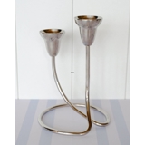 Antik Georg Jensen Swing lysestage, til 2 lys, rustfrit stål