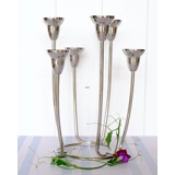 Antik Georg Jensen Swing lysestage, til 6 lys, rustfrit stål