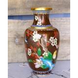 Kinesisk Cloisonne vase, brun