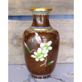 Kinesisk Cloisonne vase, brun