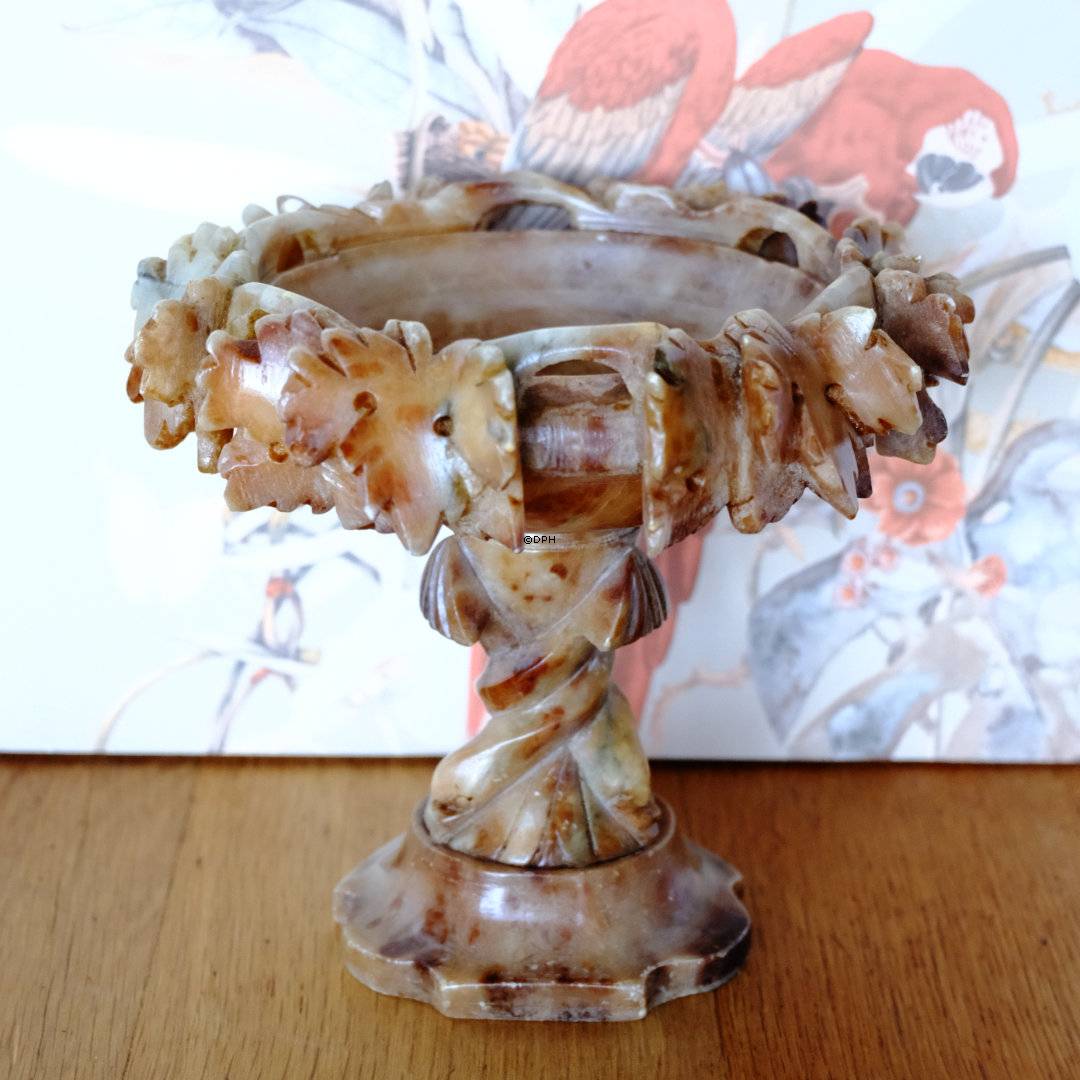 Italiensk håndskåret opsats i Marmor - fra før 1890 - Højde 17 cm